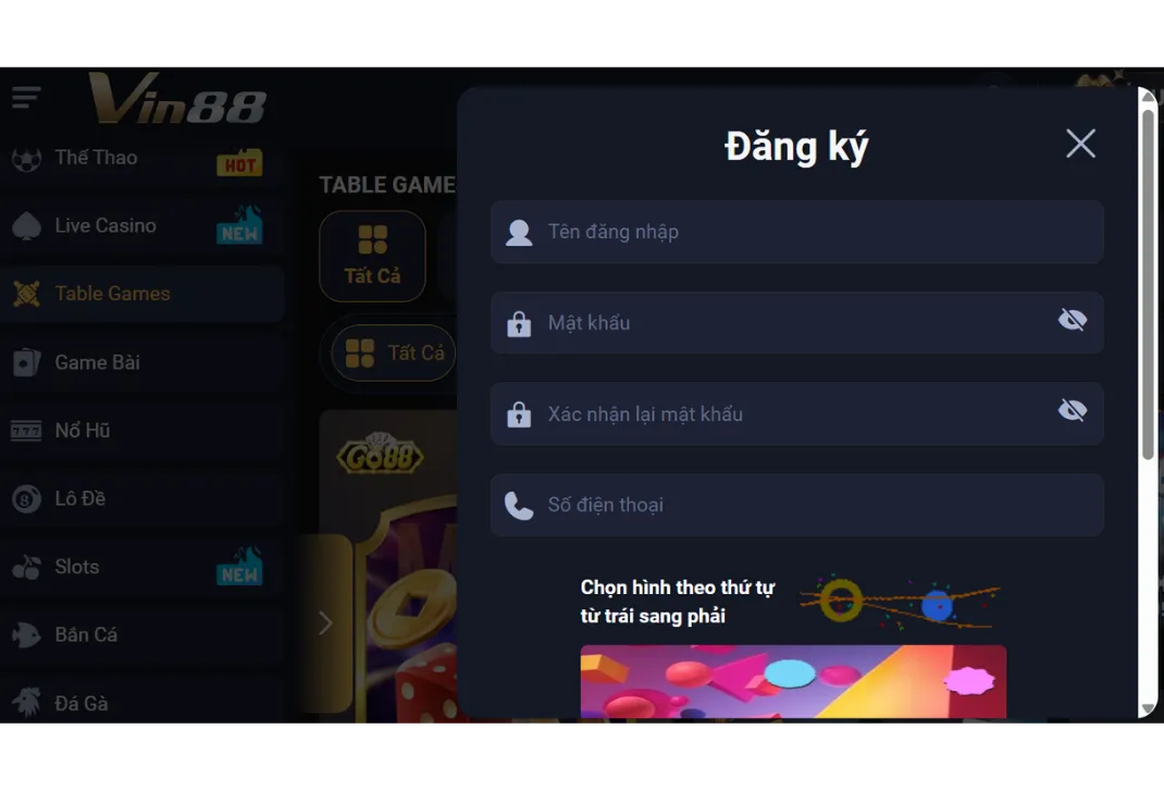 đăng ký VIN88